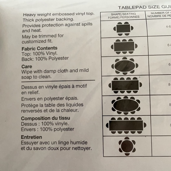 52" x 100" Whole Home Table Pad / Beige - Picture 10 of 10